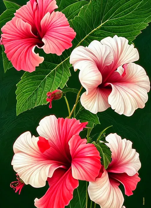 Prompt: perfectly detailed hibiscus flowers!! full plant blessed by nature with ever - increasing physical mental perfection, symmetrical! intricate, sensual features, highly detailed, biblical divine holy perfection!! digital painting, artstation, concept art, smooth, sharp focus, illustration, art by artgerm and greg rutkowski and alphonse mucha