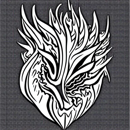 Image similar to fire dragon head vector art