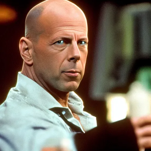 Prompt: bruce Willis as a character in the tv show Arcane