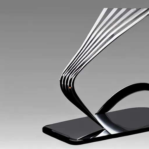 Prompt: smartphone inspired by zaha hadid