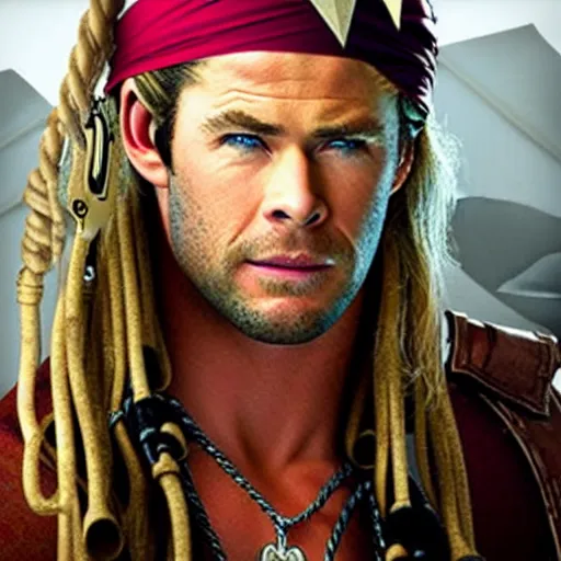 Prompt: chris hemsworth as a pirate