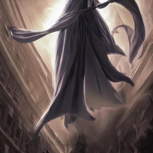 Prompt: Mistborn swirling mistcloak