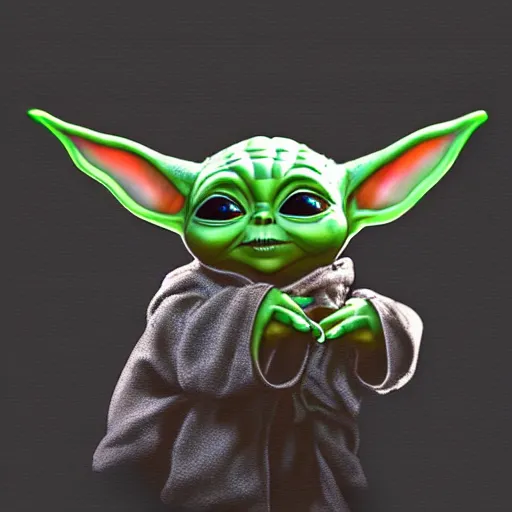 Prompt: a baby yoda print shirt, photo studio, commercial photo, artstation trend, hdr