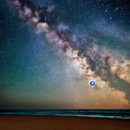 Image similar to planet on milky way as beach