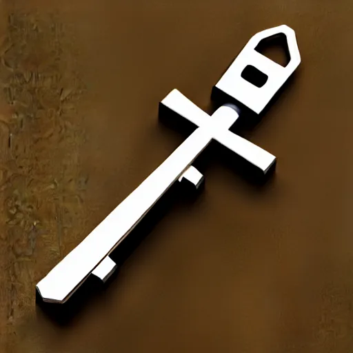 Image similar to a item of the metal key, icon, vray 4k render, on the white background, rpg game inventory item