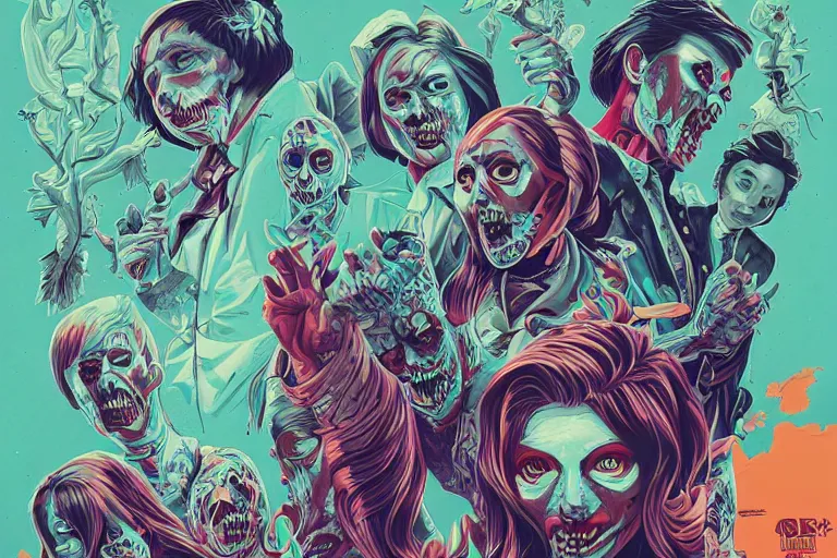 Image similar to night of the living dead, tristan eaton, victo ngai, artgerm, rhads, ross draws