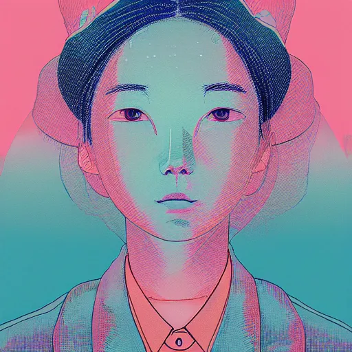 Prompt: a portrait of a girl by inio asano, beeple and james jean, chiho aoshima color scheme