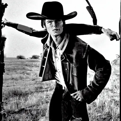 Prompt: high quality, extremely detailed photograph of young clint eastwood as marty mcfly in back to the future old west 1 8 8 5, directed by steven spielberg