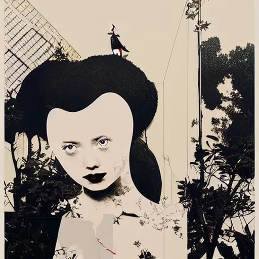 Image similar to intrusive thouhts by toshiko okanoue and conrad roset, screen print, limited colors