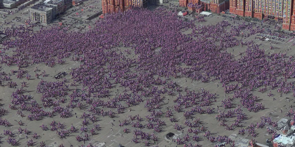 Image similar to Starcraft 2 Zerg Army Swarm on the red square Moscow