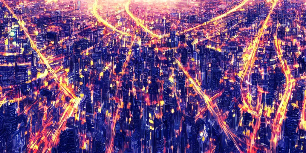 hd anime cityscape, 4 k, stunning, full hd, Stable Diffusion