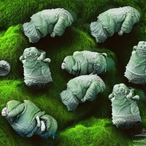 Image similar to Tardigrade-Moss-Piglet electron microscope capture, 4k, HD, Science Monthly photography