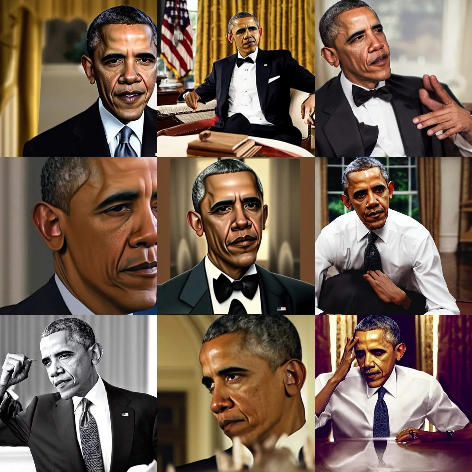 Prompt: still of obama as the godfather