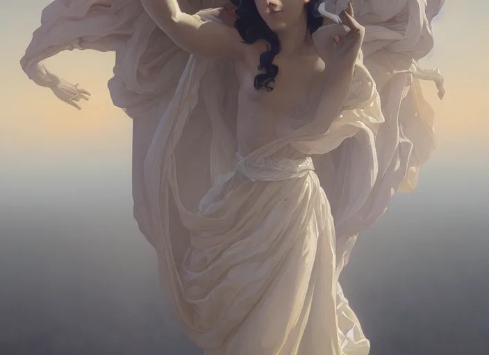 Image similar to second coming of jesus christ, peter mohrbacher, michael whelan, William-Adolphe Bouguereau, Michael Cheval, kay sage, digital art, airbrush, art nouveau, intricate, clear, looming, epic, depth, artstation, highly detailed, blender, Unreal Engine, octane render, vray, 8k