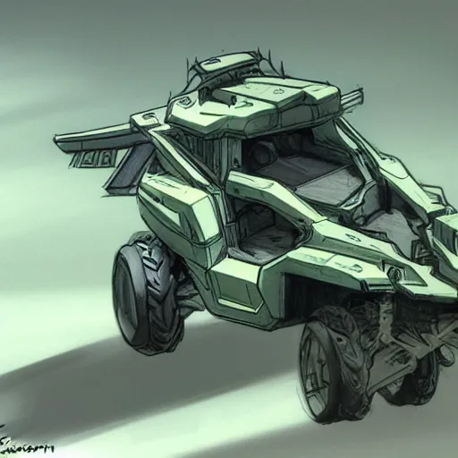 Image similar to concept art blueprint halo new atv vehicles