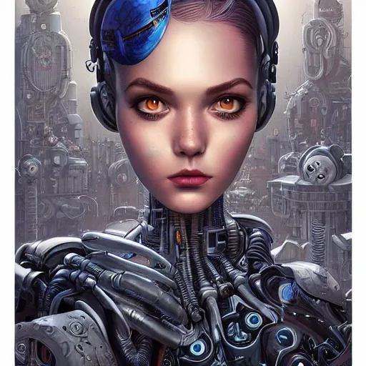 Prompt: Lofi portrait with cyborg, Pixar style by Joe Fenton and Stanley Artgerm and Tom Bagshaw and Tim Burton