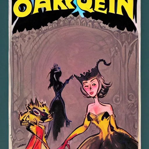 Prompt: an illustration cover of a dark queen by marc davis