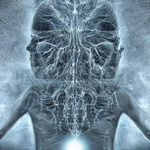 Image similar to minds evolved to quantum divinity as a ghost in the god machine surrealism 8 k resolution hyperdetailed