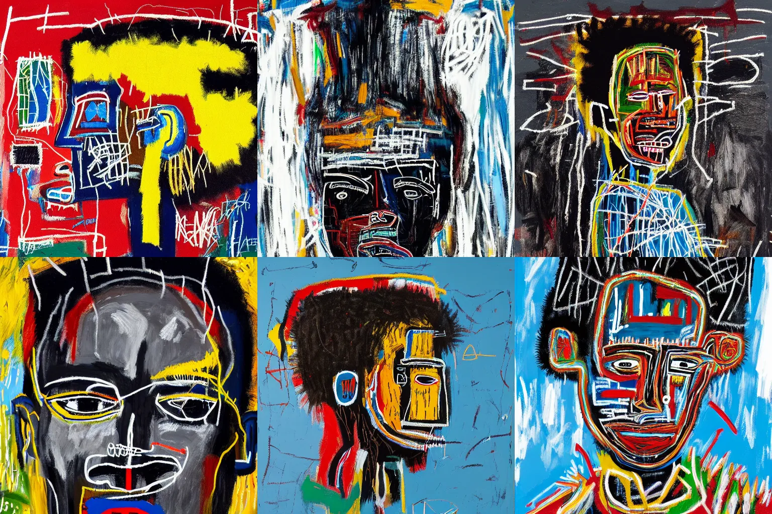 Prompt: extremely highly detailed hi-res majestic head and shoulders painting of a strong black african man by jean-michel basquiat, , 4k insanely detailed and intricate