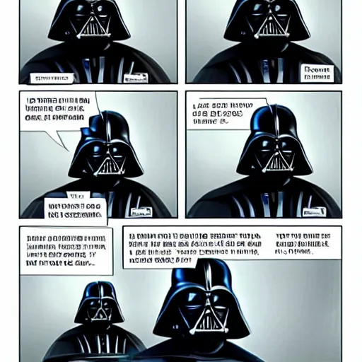 Prompt: Darth Vader realising he's forgotten to add an attachment to the email