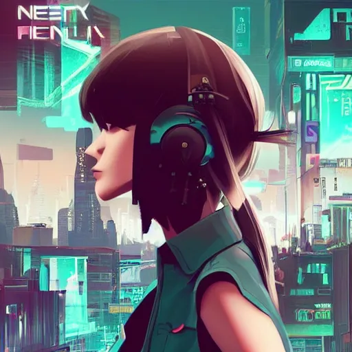 Prompt: Frequency indie album cover, luxury advertisement, teal and white colors. highly detailed post-cyberpunk sci-fi close-up cyborg detective assassin girl in asian city in style of cytus and deemo, mysterious vibes, by Ilya Kuvshinov, by Greg Tocchini, nier:automata, set in half-life 2, beautiful with eerie vibes, very inspirational, very stylish, with gradients, surrealistic, dystopia, postapocalyptic vibes, depth of filed, mist, rich cinematic atmosphere, perfect digital art, mystical journey in strange world, beautiful dramatic dark moody tones and studio lighting, shadows, bastion game, arthouse