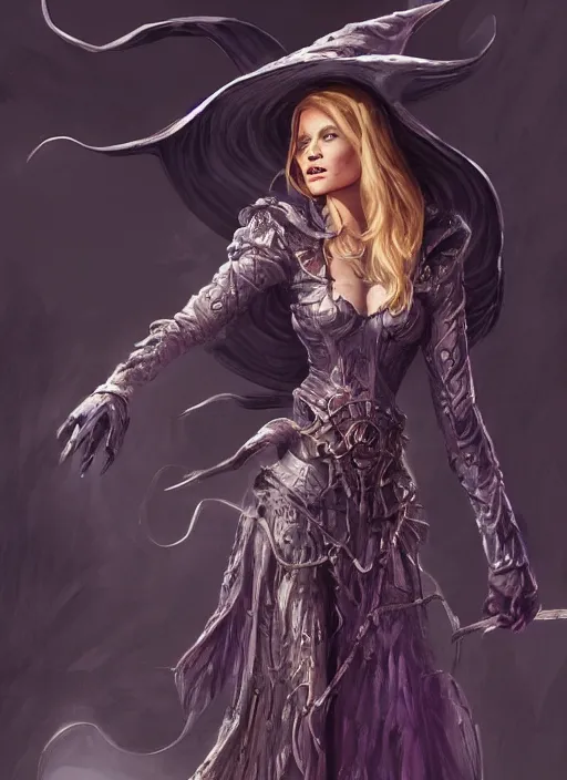 Prompt: beautiful female wicked witch, rebecca romijn as the wicked witch of the west, full body character concept, armor, super powers, fantasy, intricate, elegant, highly detailed, digital painting, artstation, concept art, shining, sharp focus, illustration, art by stanley lau