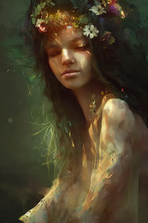 Image similar to a hippy girl from, intricate, elegant, volumetric lighting, scenery, digital painting, highly detailed, artstation, sharp focus, illustration, concept art by ruan jia, steve mccurry and ross tran