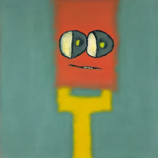 Prompt: Spongebob trapped inside a Mark Rothko painting