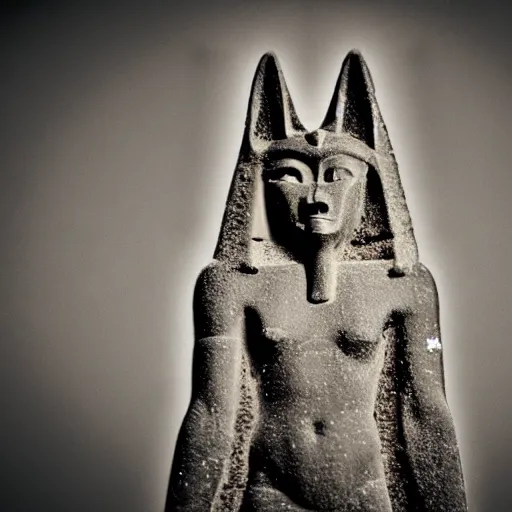 Prompt: a photograph of anubis in ancient egypt, 3 5 mm, portrait, f / 1 1, bokeh depth of field