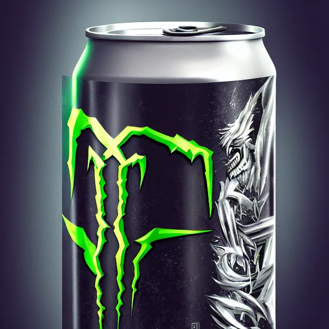 Image similar to aluminian can of monster energy drink, highly detailed, digital painting, artstation, concept art, smooth and sharp focus, illustration