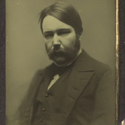 Image similar to tintype photo of bill hicks smoking, 1 8 8 0 s