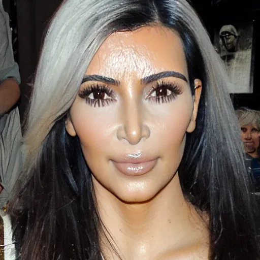 Prompt: kim kardashian as an elderly woman