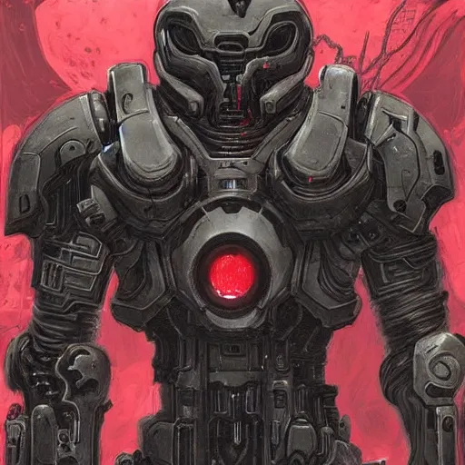 Image similar to doom slayer, tsutomu nihei art