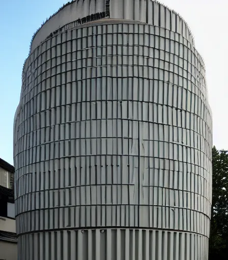 Prompt: a building designed by berne becher and hilla becher