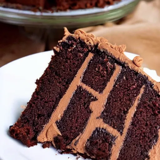 Prompt: peanut butter fudge cake with chocolate foodporn hd