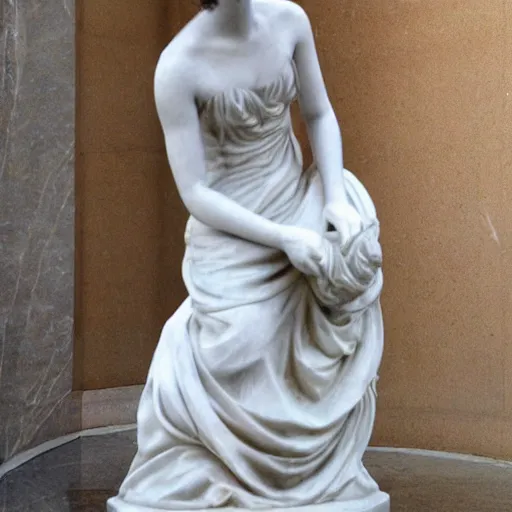 Prompt: marble statue of Emma Watson