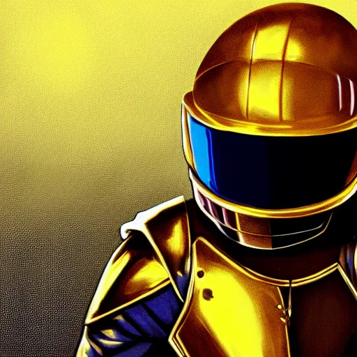 Image similar to shovel knight as daft punk, realist, digital art