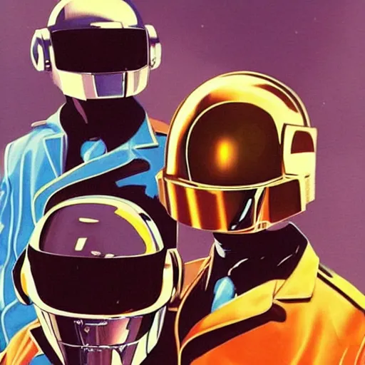 Prompt: Daft Punk in John Berkey's style