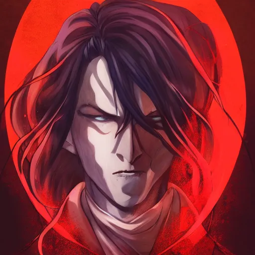 Image similar to portrait of alucard, anime fantasy illustration by tomoyuki yamasaki, kyoto studio, madhouse, ufotable, trending on artstation