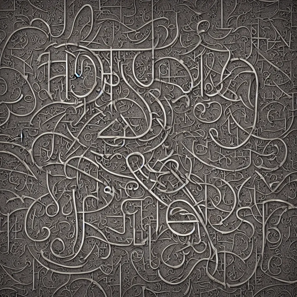 Image similar to a photorealistic 3D traditional Hindi devanagari script words characters and weapons, 3D Hindi calligraphy made with rivets hinges leather and spikes , Devanagari script, seamless pattern :: symmetry, symmetrical pattern :: Hindi script :: ornate, decorative, realistic, Hyperdetailed, photorealistic, clear lines and shapes, unreal engine, 3D , volumetric lighting, smooth gradients, symmetrical, realistic elements, Photorealistic,