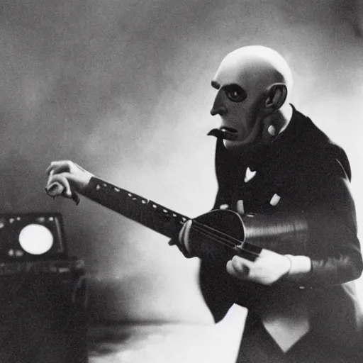 Image similar to count orlok playing delta blues, anime