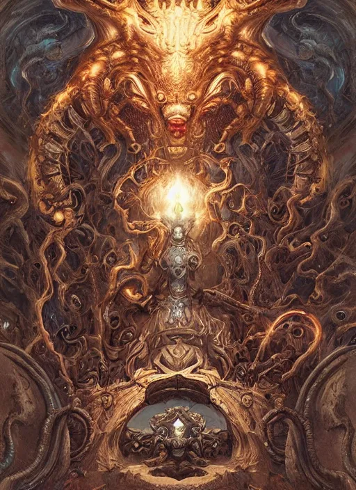 Image similar to digital _ painting _ of _ lovecraftian gods _ by _ filipe _ pagliuso _ and _ justin _ gerard _ symmetric _ fantasy _ highly _ detailed _ realistic _ intricate _ port