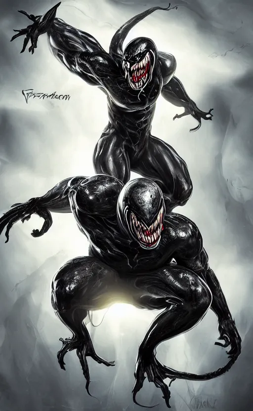 Image similar to venom as the scariest flash, dynamic lighting, fantasy concept art, trending on art station, stunning visuals, creative, cinematic, ultra detailed, ray tracing, sun rays, hyper realistic