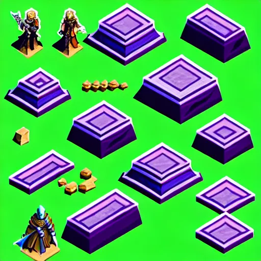 Image similar to dungeons and dragons game spritesheet, isometric