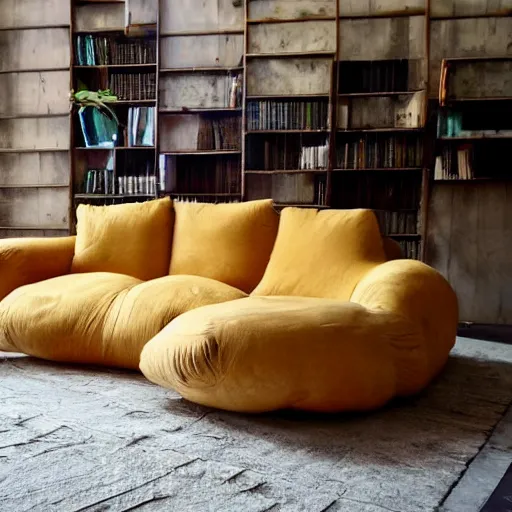 Image similar to sofa in the shape of croissant