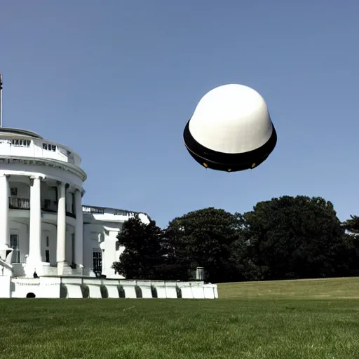 Image similar to ufo lands on whitehouse lawn