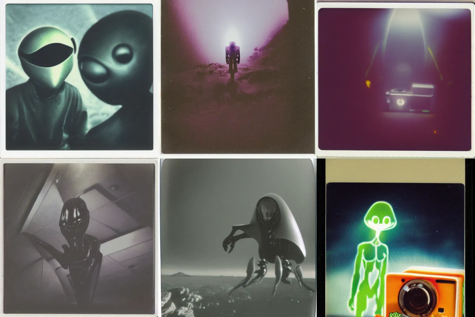 Prompt: Polaroid of a alien encounter
