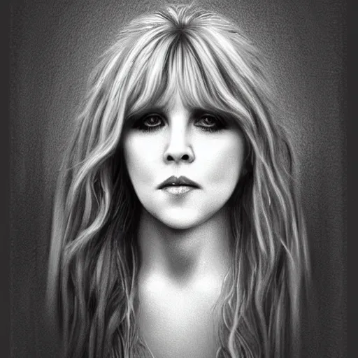 Image similar to beautiful lifelike award winning pencil illustration of stevie nicks trending on art station artgerm cinematic atmospheric