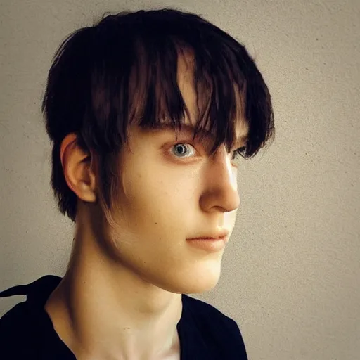 Image similar to “a realistic detailed photo of a guy who is an attractive humanoid who is half robot and half humanoid, who is a male android, twitch streamer and youtuber Ludwig Ahgren, shiny skin, posing like a statue, blank stare”