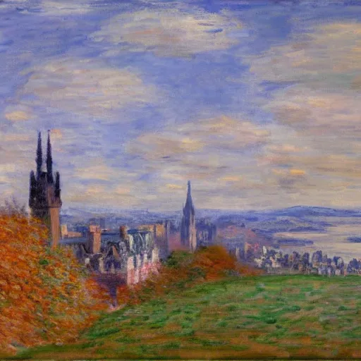 Image similar to Edinburgh in the style of Monet